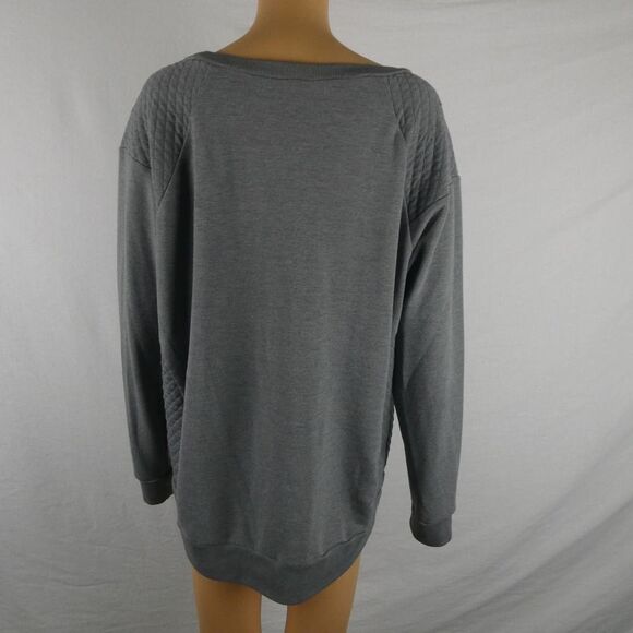 Torrid x Rebel Wilson Grey Pullover Scoop Neck Quilted Embroidered Sweater 2XL - Picture 12 of 12